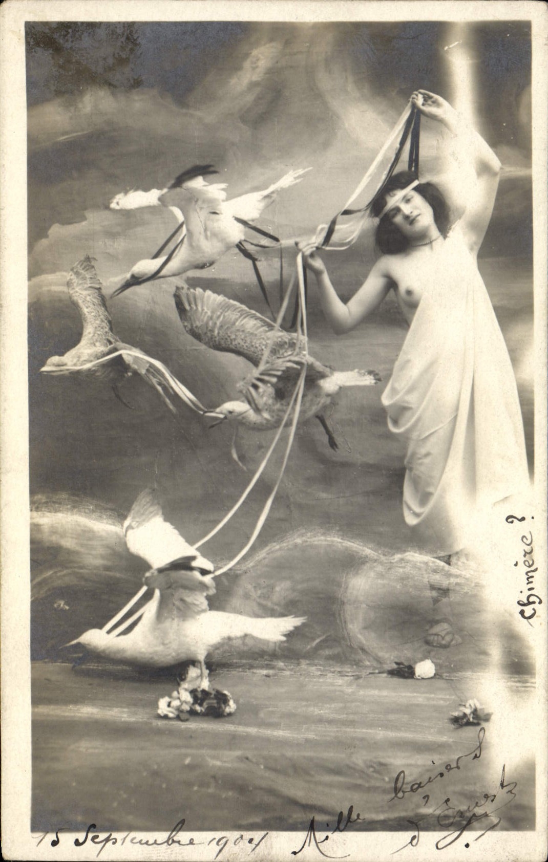 Femme nue avec oiseaux — scène mythologique — T. Amour, n° 49