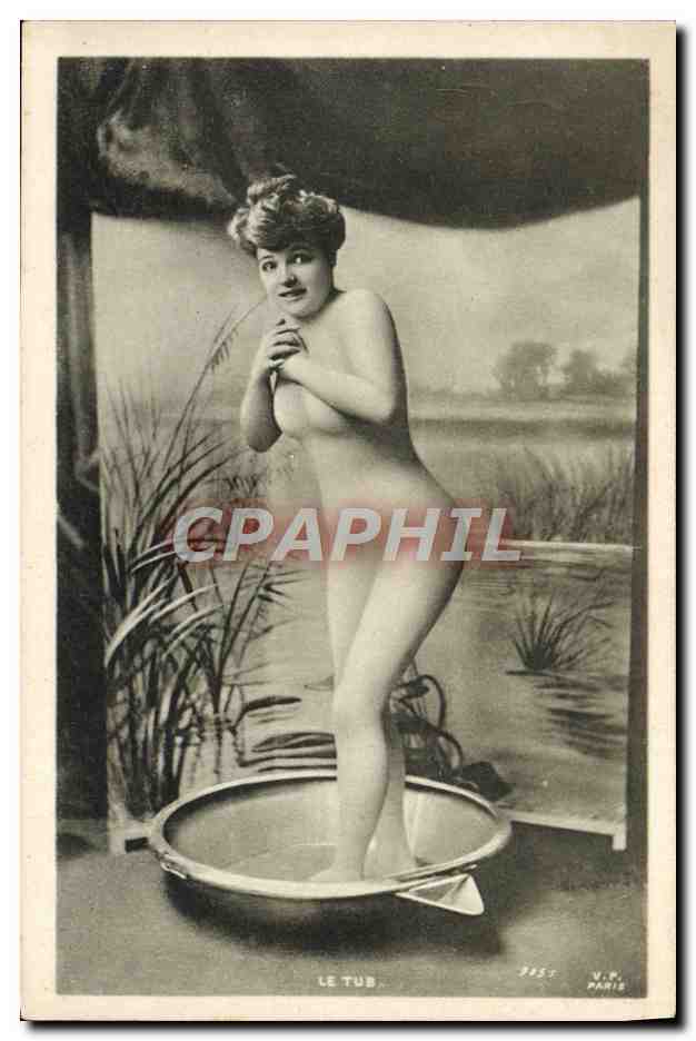 Nackte Frau im Bad — Kabarett-Szene — V.P. Paris, n° 315
