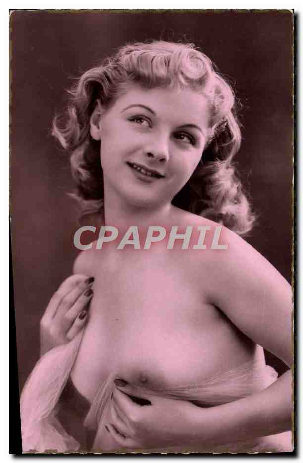 Joven mujer desnuda — postura sugestiva — Ediciones de Lujo Grap, París, n° 415