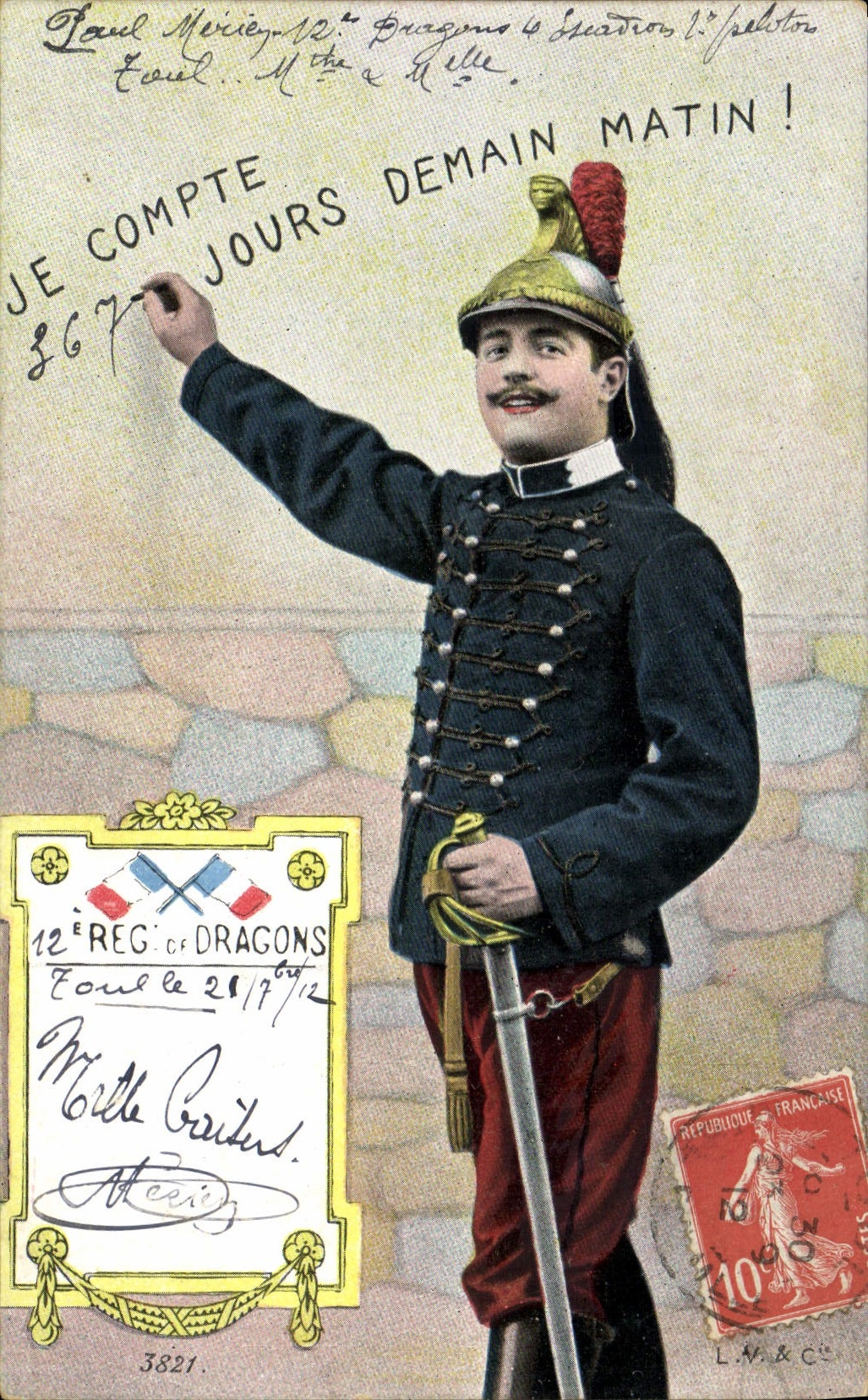 CPA Militaria 12eme regiment de Dragons 