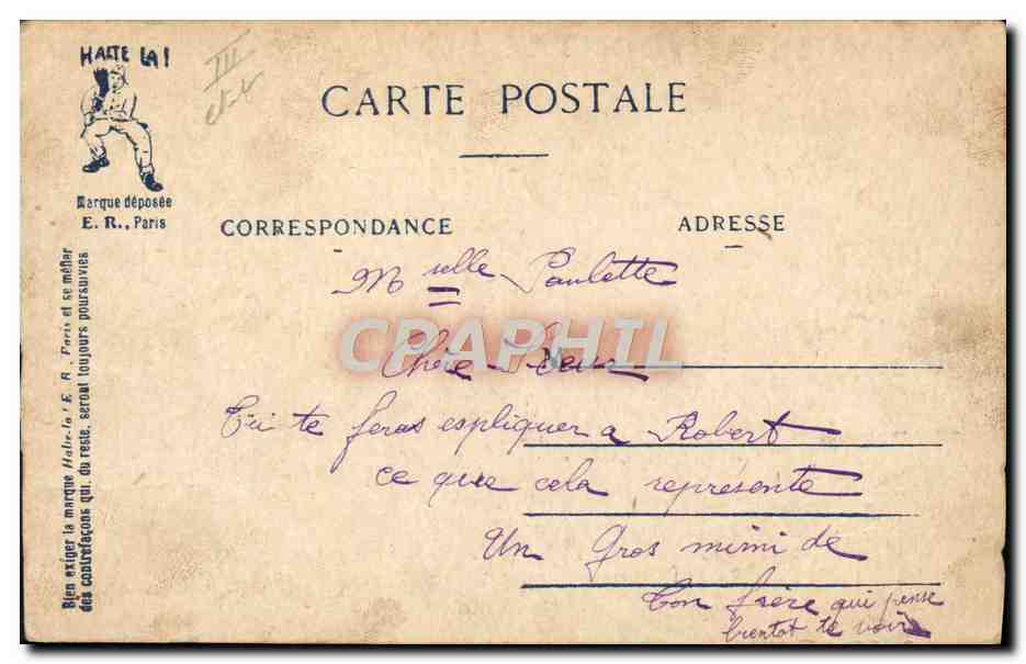 CPA Militaria Tank Mauvaise rencontre  — Rückseite