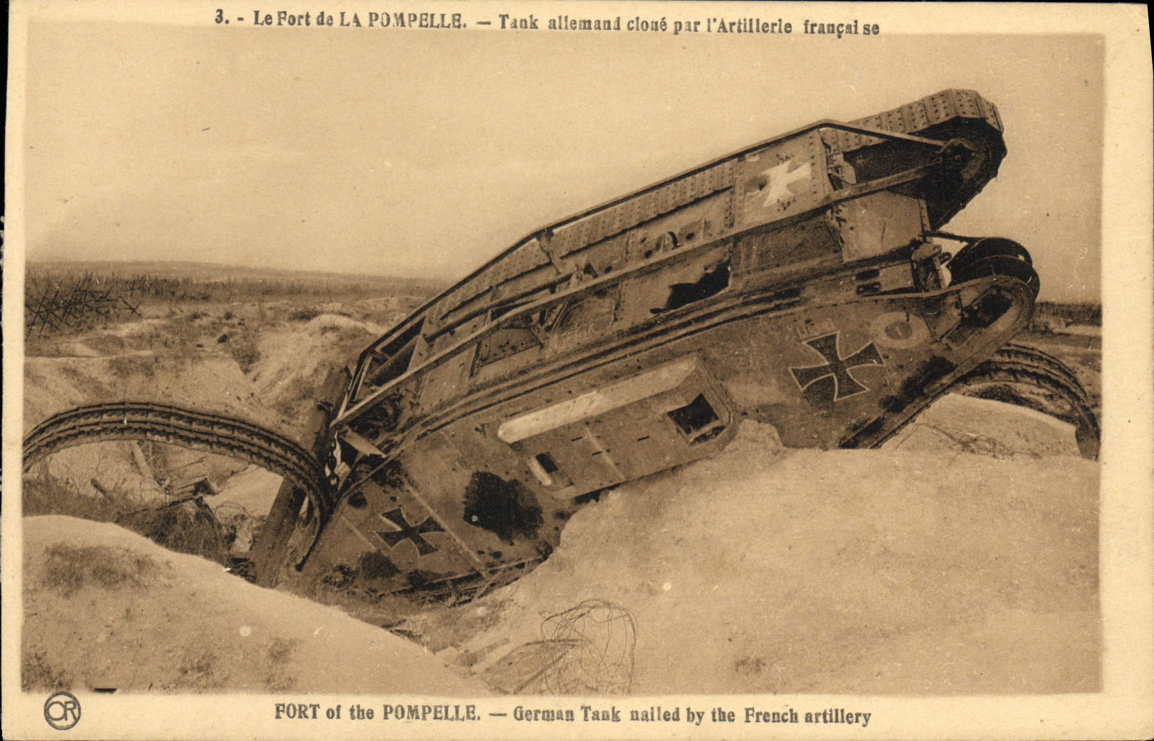 Fort de La Pompelette — Tank allemand cloué par l'Artillerie française — Éditions Artistiques ORa Grunel - Reims