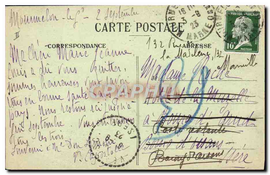 CPA Militaria Tank Camp de Chalons Char Renault au sommet d'une butte — Rückseite