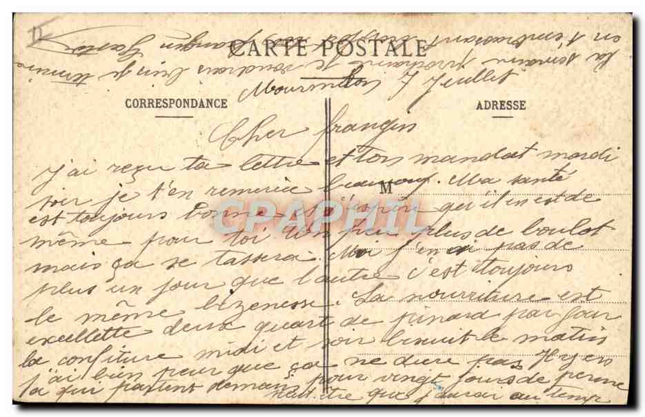 Soldados franceses jugando a las cartas junto a un tanque volcado — E. A. Paris, Déposé Cypall — Reverso