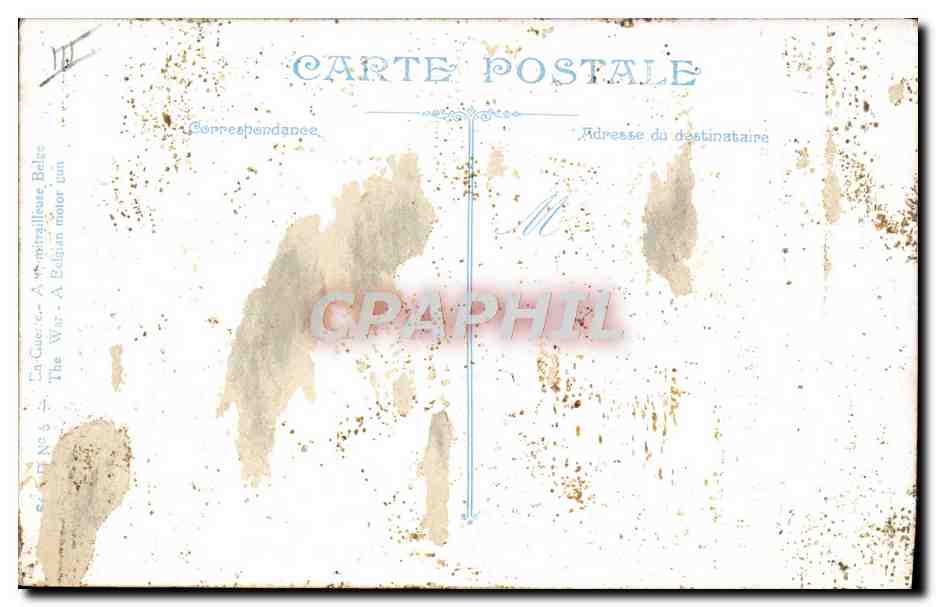 CPA Militaria Tank Auto mitrailleuse Belge  — Rückseite