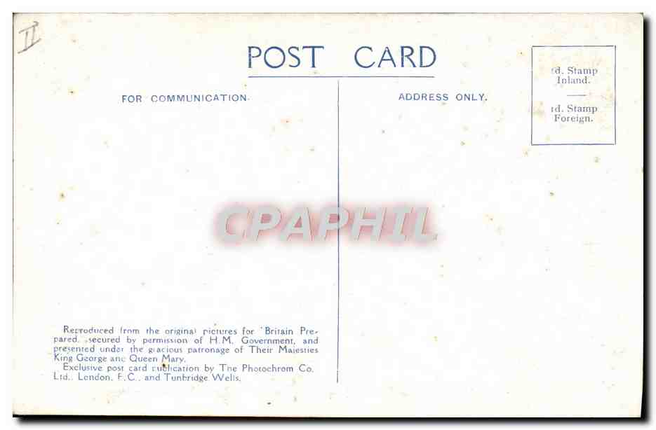CPA Bateau Guerre British battleships at sea — Verso