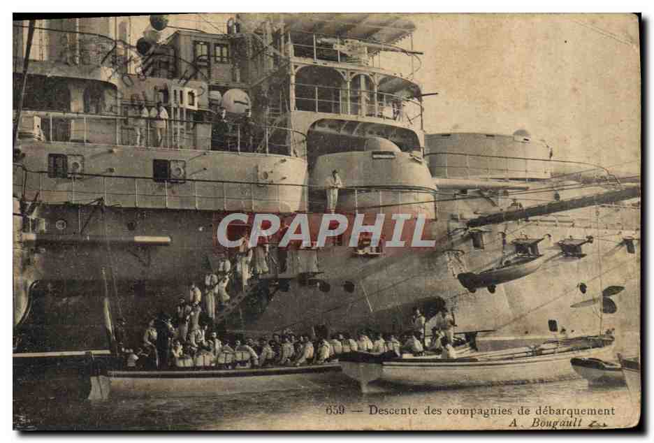 Descente des compagnies de débarquement — Cherbourg — A. Bougault 659