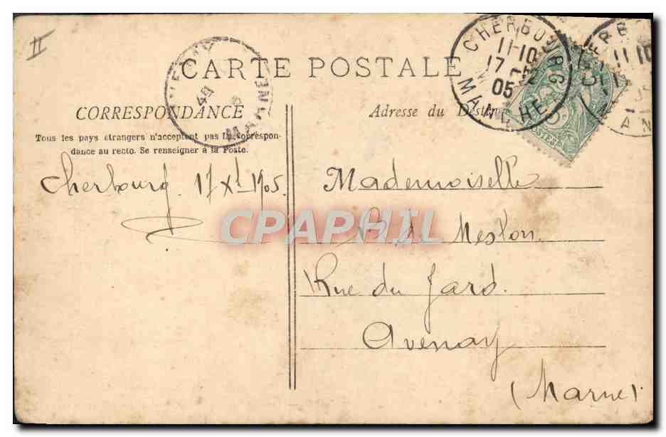 Descente des compagnies de débarquement — Cherbourg — A. Bougault 659 — Verso