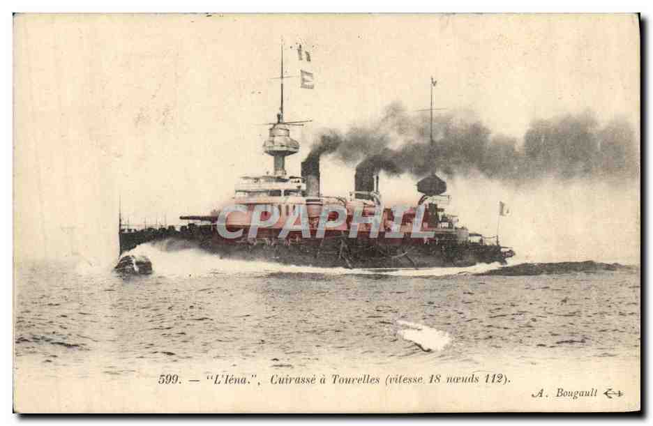 CPA Bateau Guerre Iena Cuirasse a tourelles