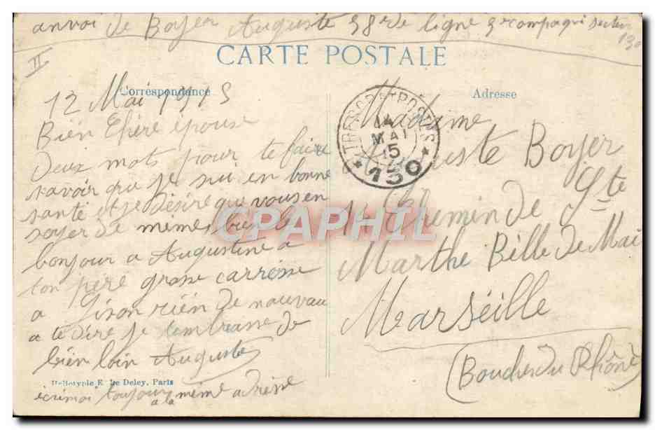 CPA Le theatre de Scarborough Le bombardement Militaria — Verso