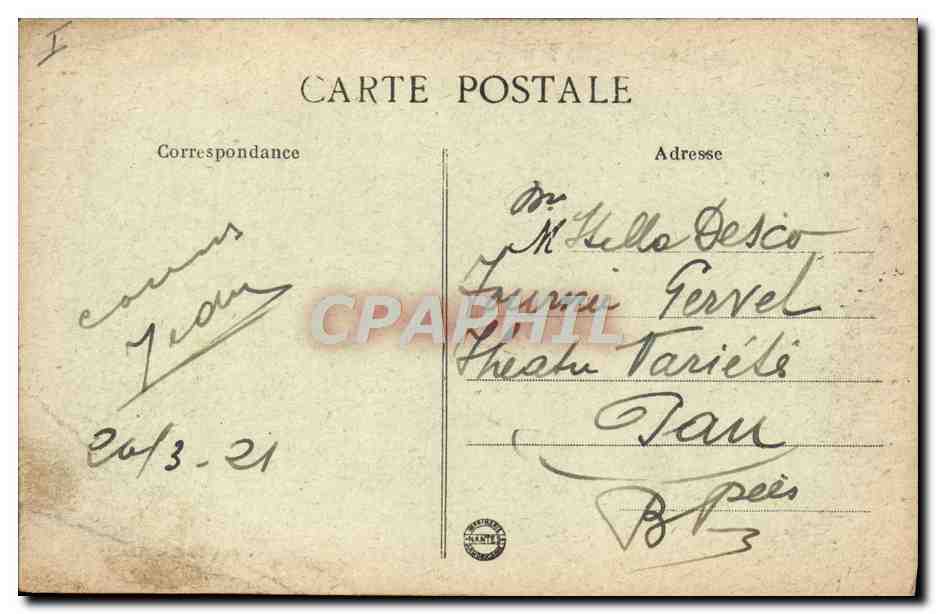 CPA Le theatre Saumur — Verso