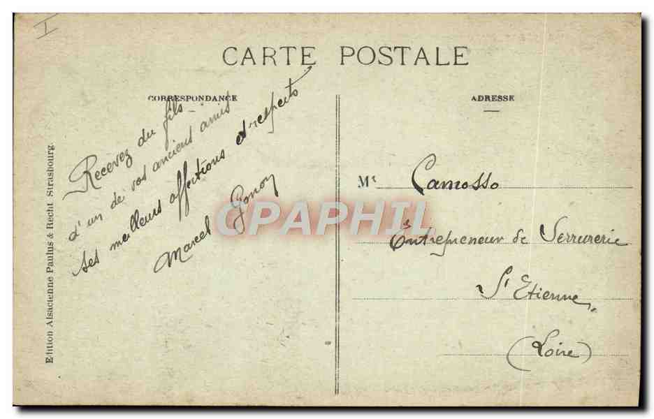 CPA Le theatre Strasbourg — Verso