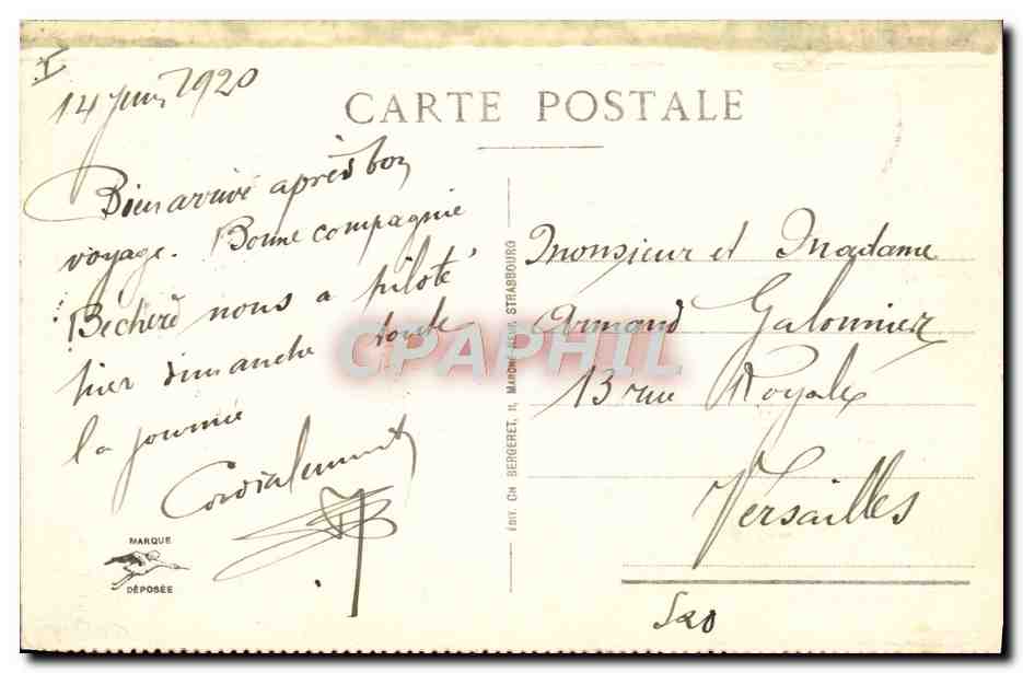 CPA Le theatre Strasbourg — Verso