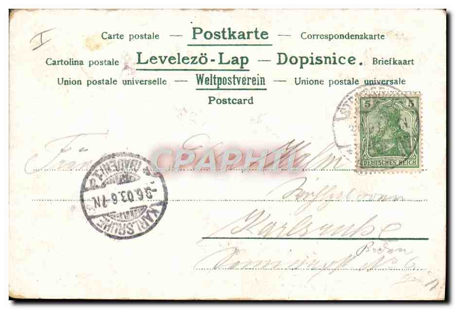 Strassburg i/Elz — Le Théâtre — éditeur non identifié, n° de série 62 — Verso