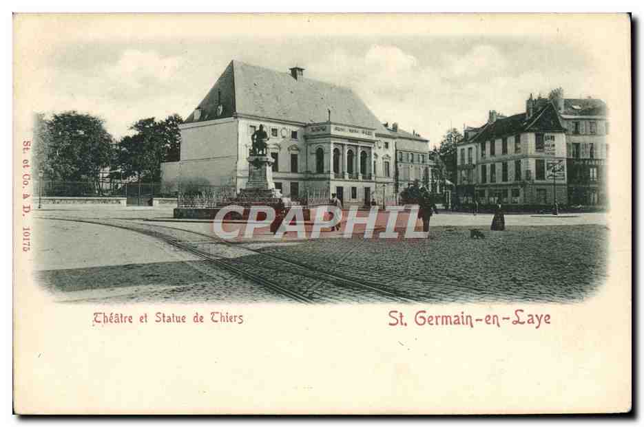 CPA Le theatre et statue de Thiers Saint-Germain-en-Laye