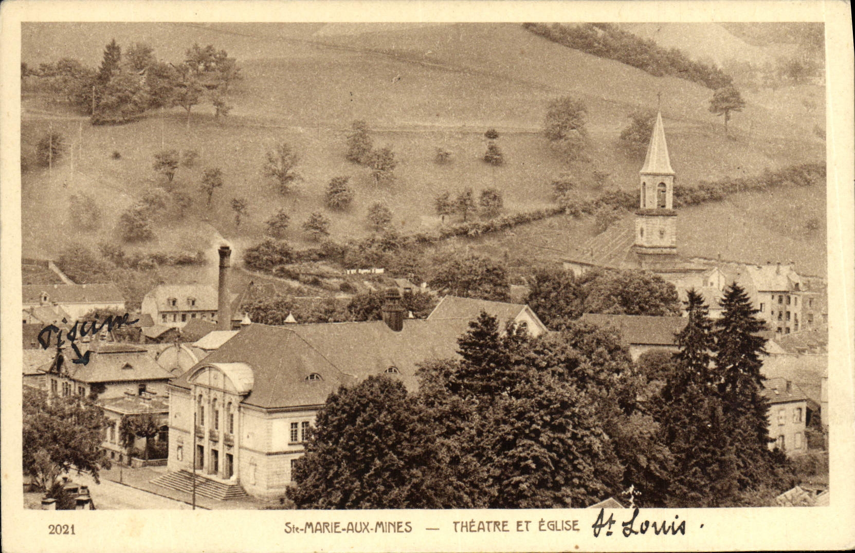 Sire-Marie-aux-Mines — Théâtre et église Saint-Louis