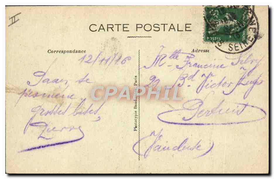 CPA Le theatre municipal St Denis — Verso