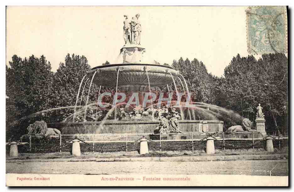 Aix-en-Provence — Fontaine monumentale — Papaterie Geismänet