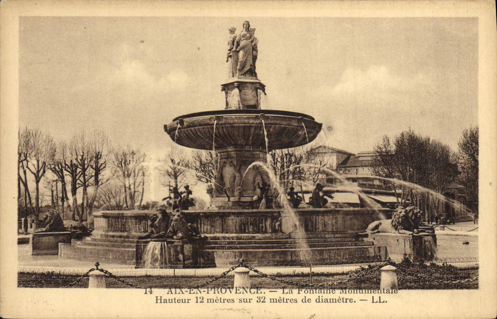 Aix-en-Provence — Monumentale Fontäne — LL.