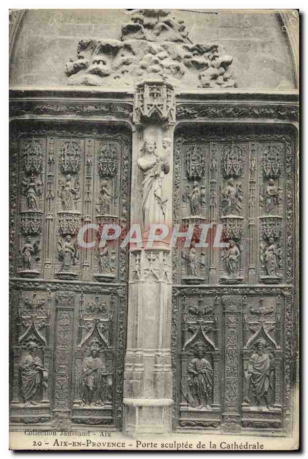 Aix-en-Provence — Porte sculptée de la Cathédrale — Collection Jussaud, n°20