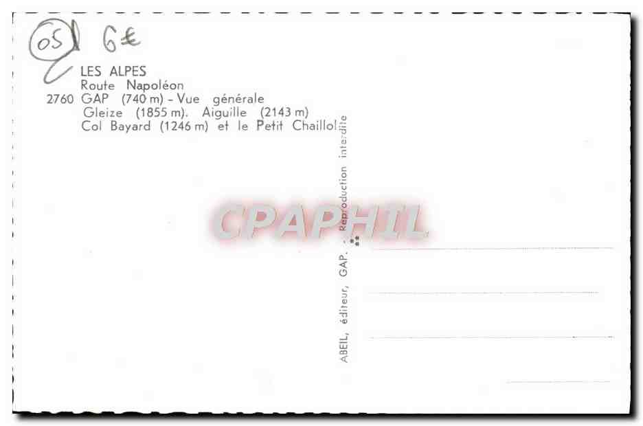 GAP — Vue générale — ABEIL, éditeur, GAP — Rückseite