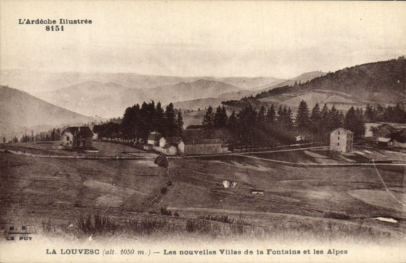 La Louvesc (alt. 1050 m.) — Les nouvelles Villas de la Fontaine et les Alpes — L'Ardèche Illustrée 8151