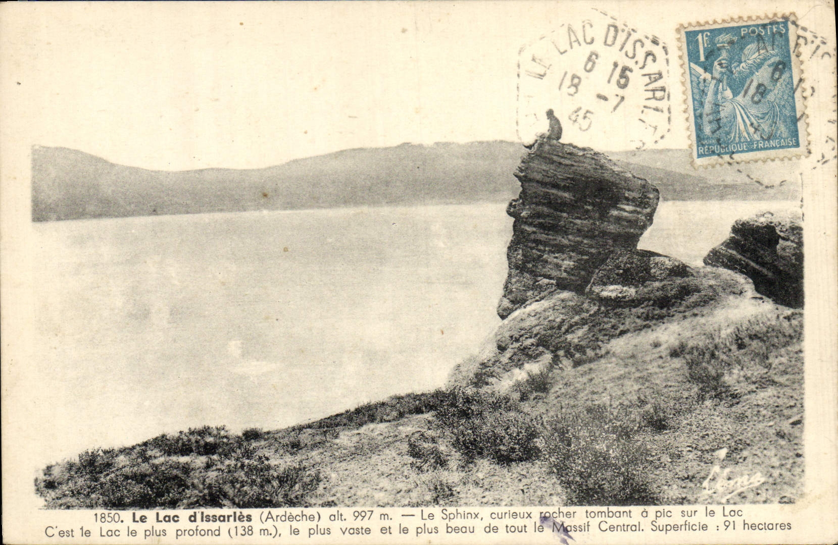Le Lac d'Issarlès (Ardèche) — Le Sphinx — éditeur Léon Margot, Le Puy