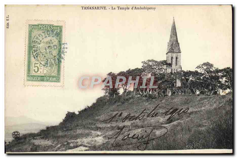 TANANARIVE - Le Temple d'Ambolhipotsy — Éditeur E.L. — N° de série non visible