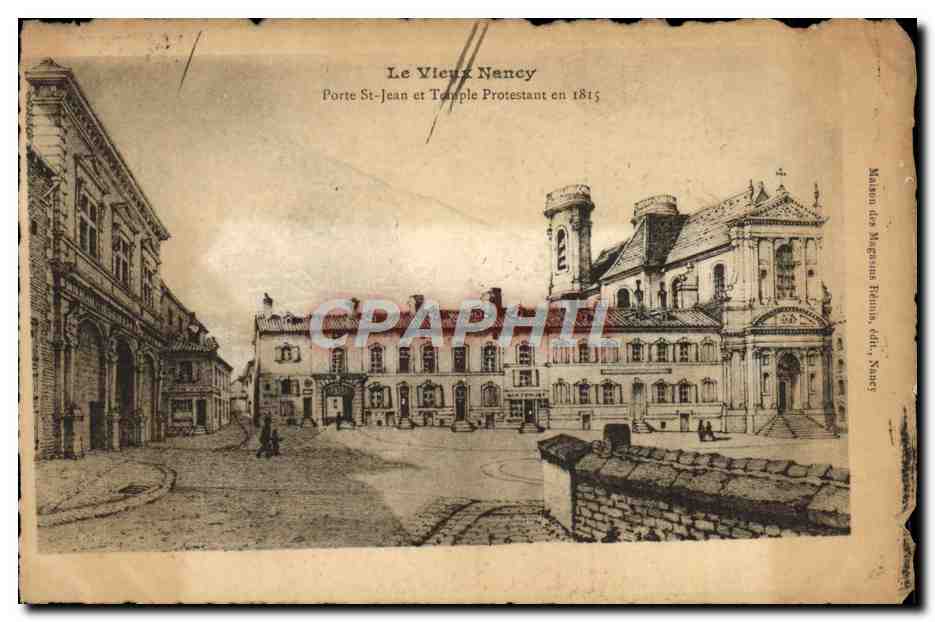 CPA Nancy Porte St Jean et Temple protestant en 1815