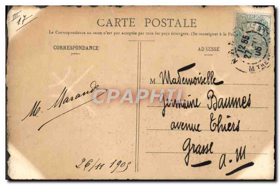 CPA Nancy Porte St Jean et Temple protestant en 1815 — Verso