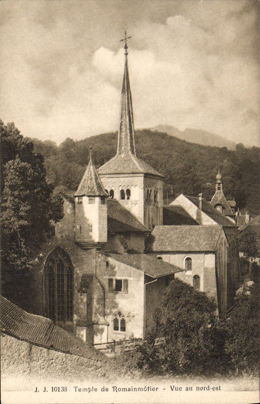 CPA Temple protestant de Romainmotier Vue au nord est
