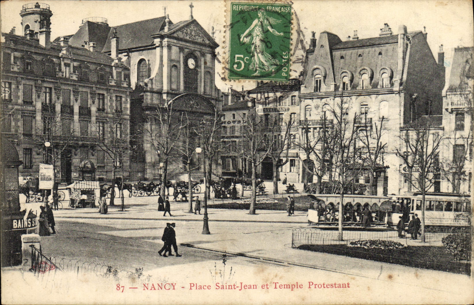 CPA Nancy Place Saint Jean et Temple protestant 