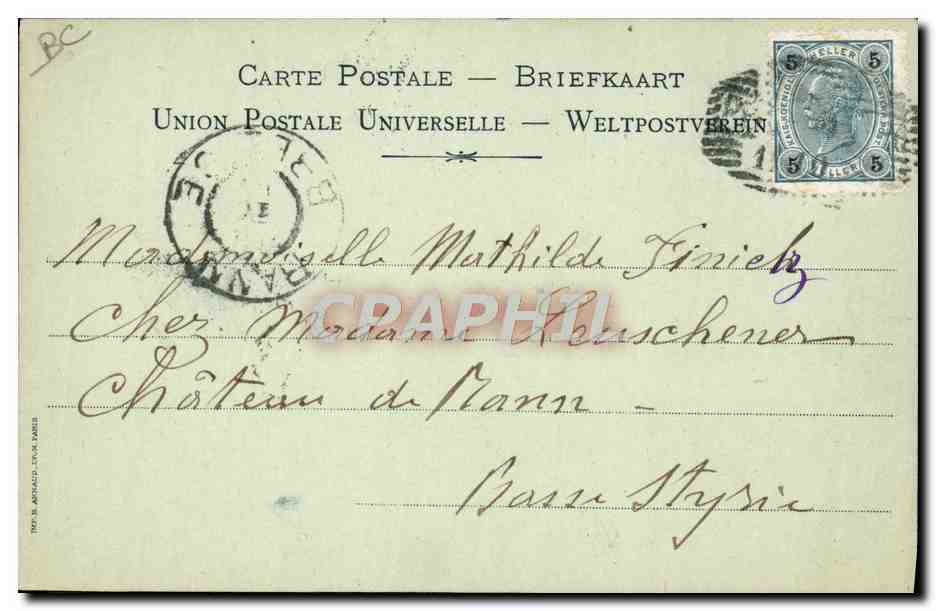 CPA Salut de Reichenburg Chocolat Imperial Lion — Rückseite