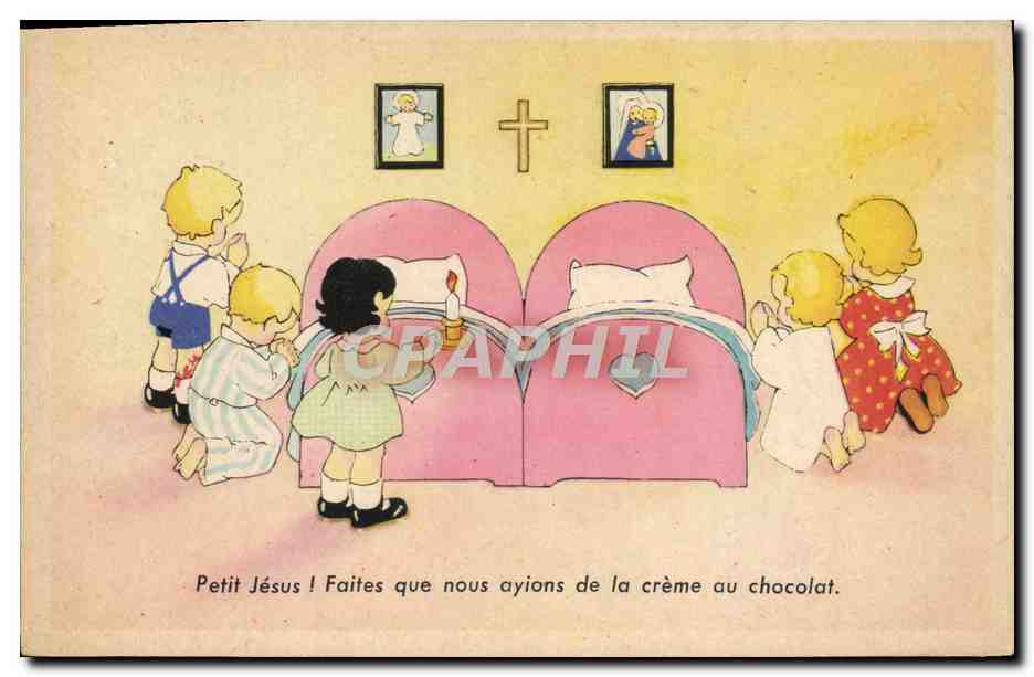 CPA Enfants Creme au chocolat