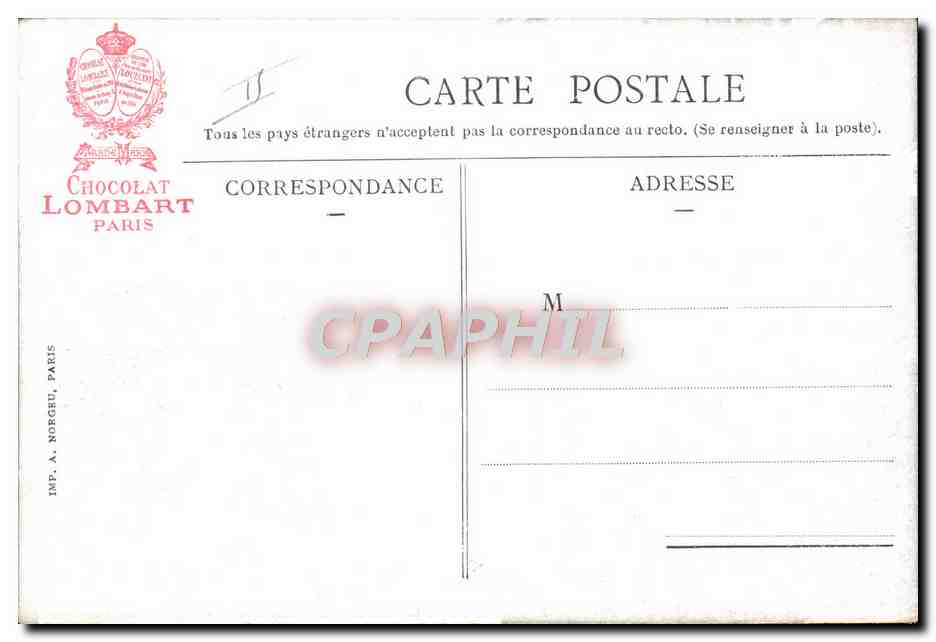 CPA Chocolaterie Lombart Sortie des hommes — Rückseite