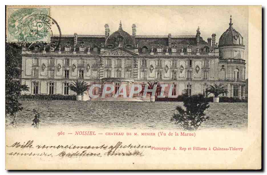 CPA Noisiel Chateau de M Menier Vu de la Marne