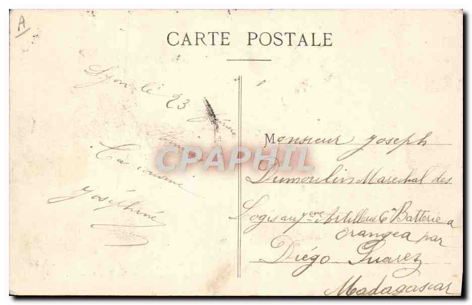CPA Cour de la Saone Janvier 1910 Les bas ports par les eaux Chocolat Menier — Verso