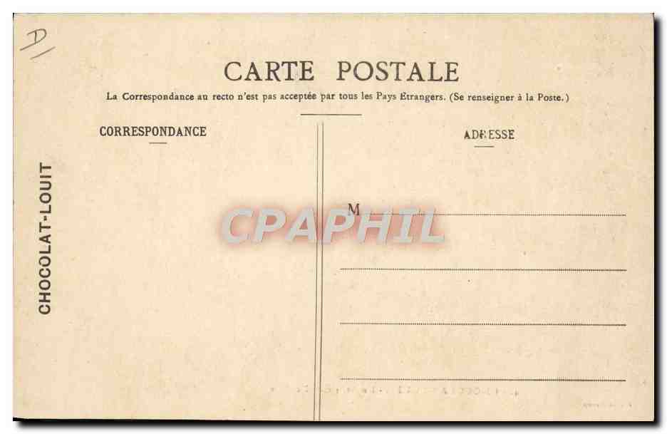CPA Chocolat louit Un atelier de moulage — Verso