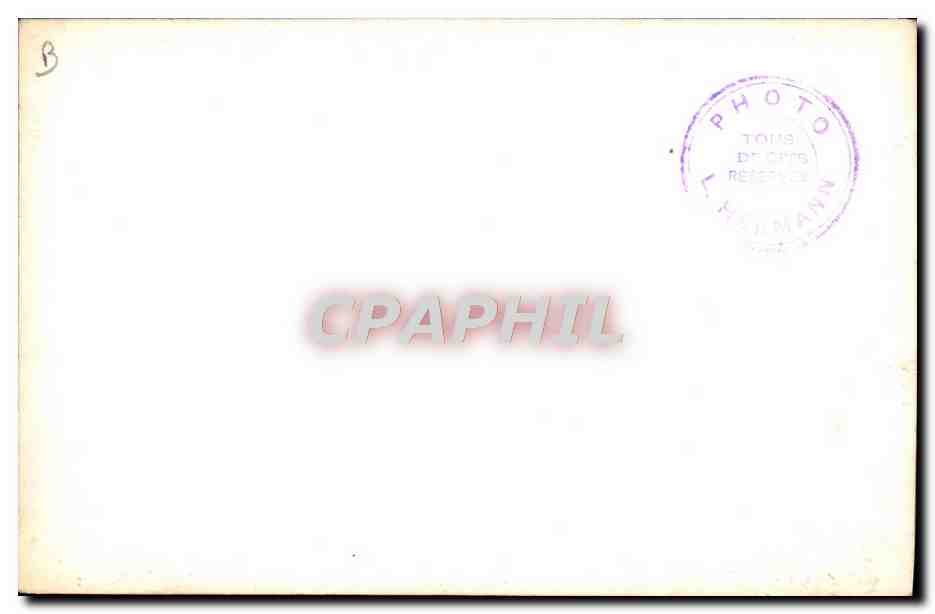 CARTE PHOTO Train Locomotive Hermann — Verso