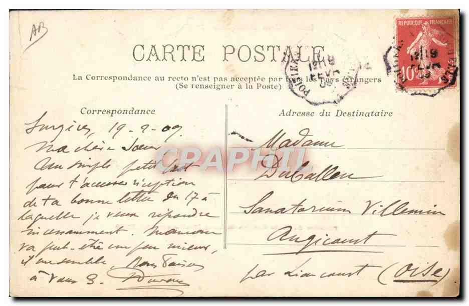 CPA Train Locomotive Machine du North Eastern Railway  — Verso