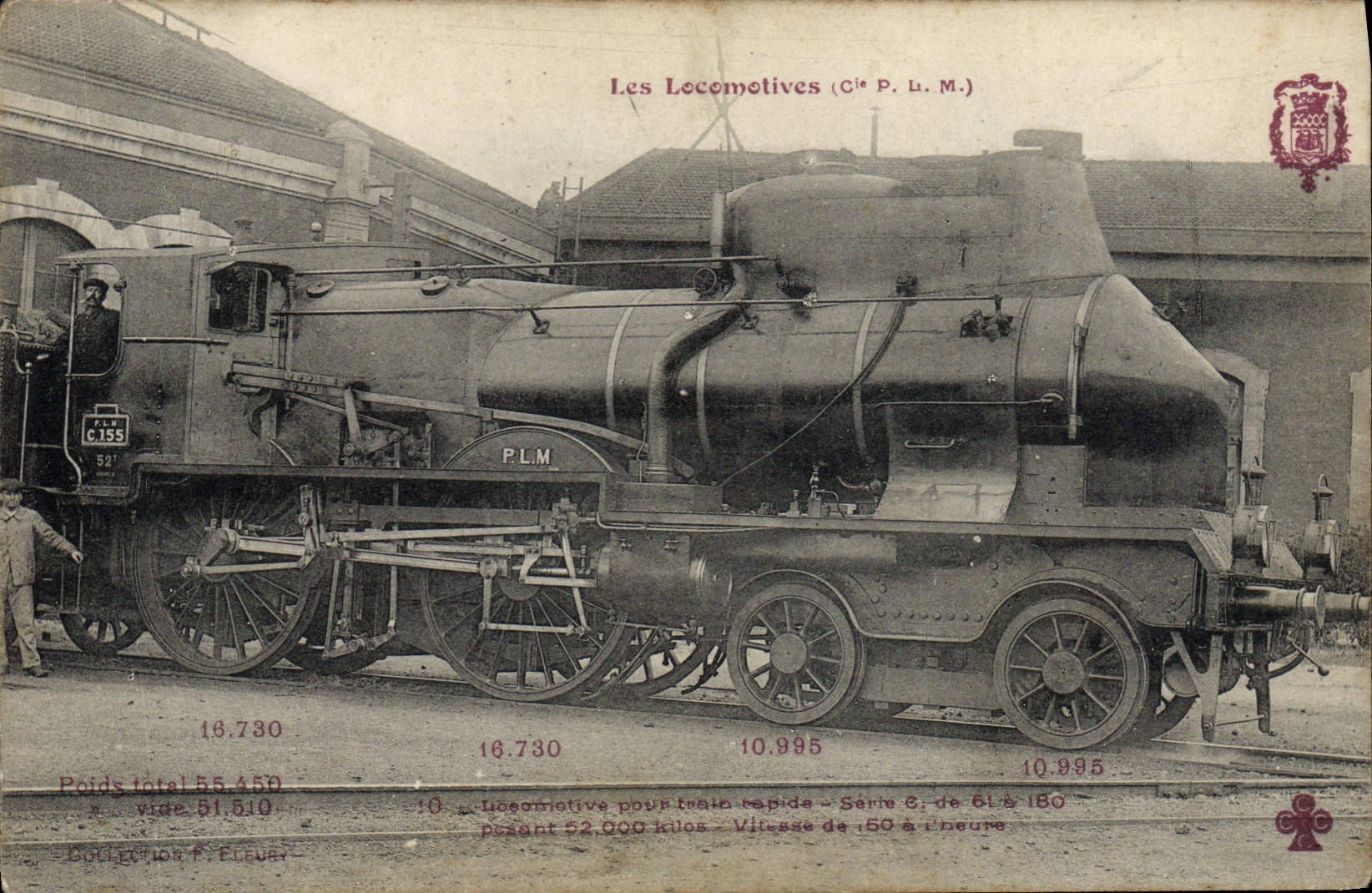 CPA Train Locomotive pour train rapide Serie 6