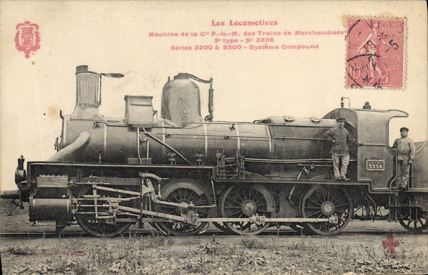 CPA Train Locomotive Machine de la Cie PLM des trains de marchandises