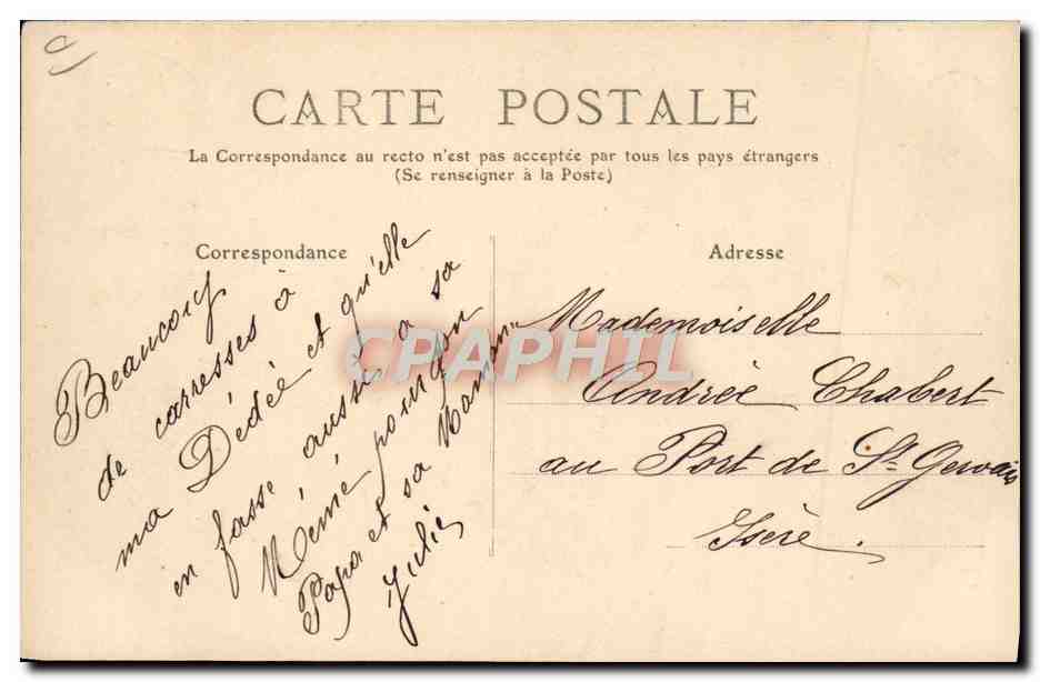 CPA Train Locomotive Machine de la Cie PLM des trains de marchandises — Verso
