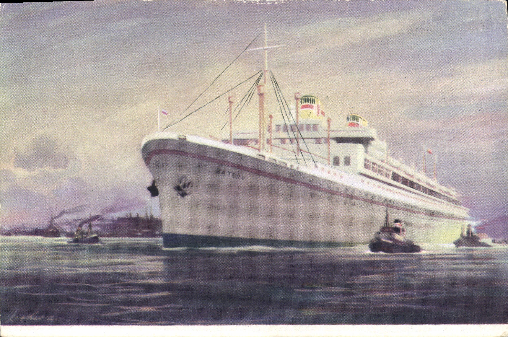 CPA Bateau Motor Ship Batory Gdynia Poland