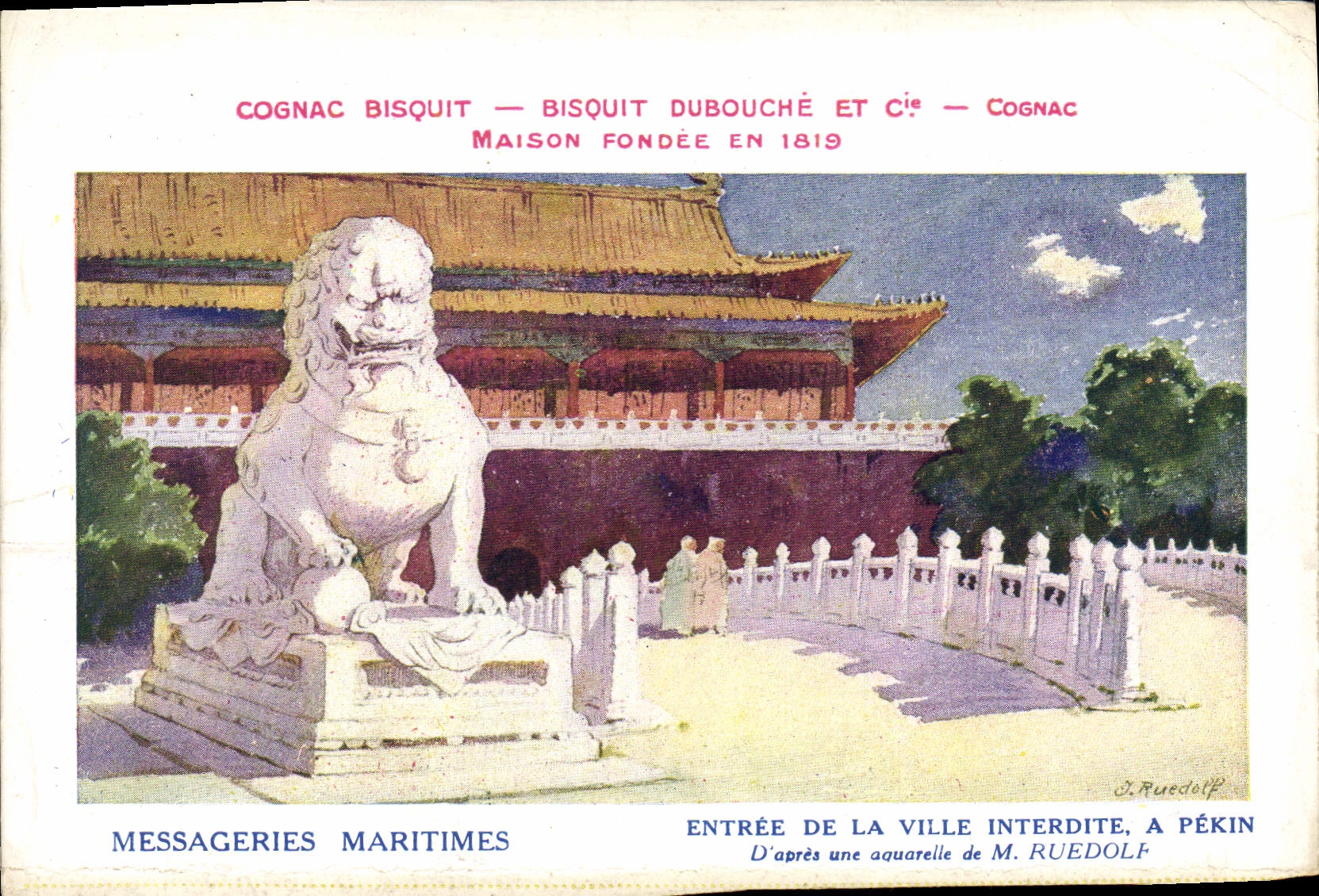 CPA Bateau Messageries Maritimes Entree de la ville interdite a Pekin Chine China