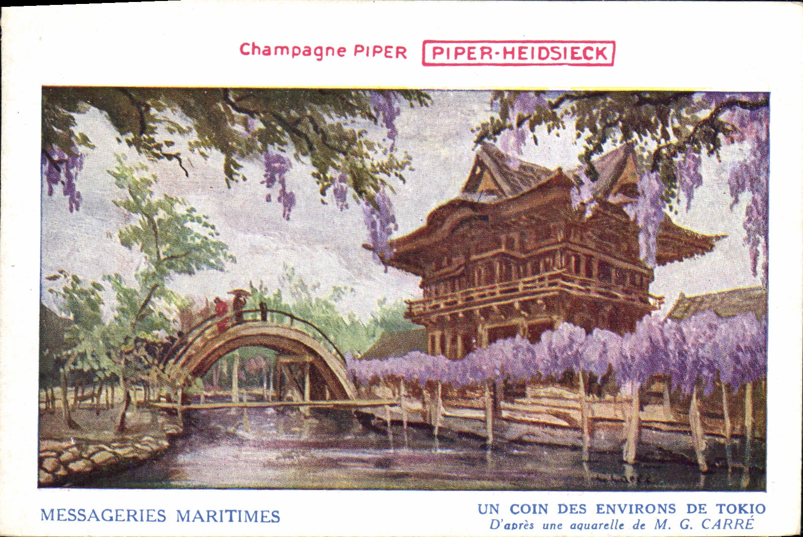 Un coin des environs de Tokio — D'après une aquarelle de M. G. Carré — Messageries Maritimes