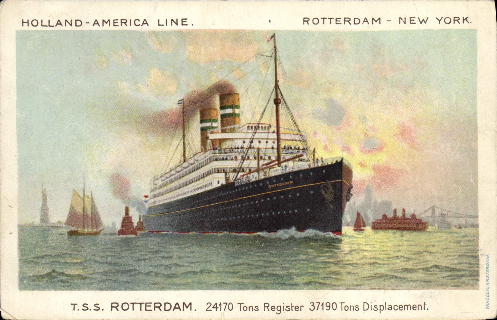 T.S.S. ROTTERDAM — Holland-America Line — Van Leer, Amsterdam