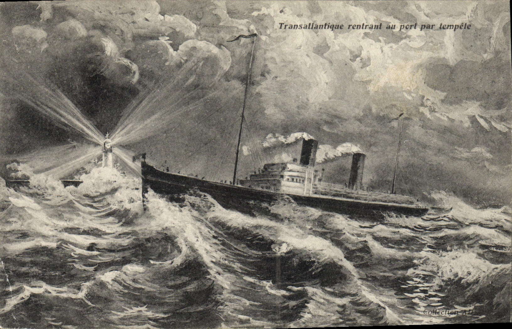 Transatlantique rentrant au port par tempête — Collection A.F.