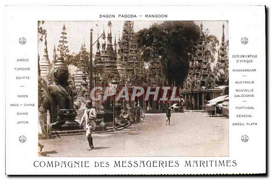 Dagon Pagoda — Rangoon — Compagnie des Messageries Maritimes