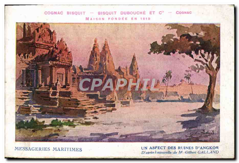 CPA Bateau Messageries Maritimes Un aspect des ruines d'Angkor 